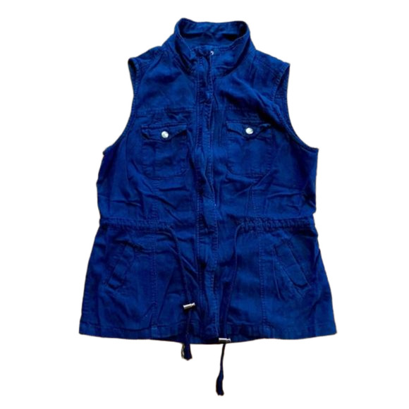 Ci Sono Jackets & Blazers - Ci Sono Blue Outdoor Sleeveless Utility Vest Womens Large